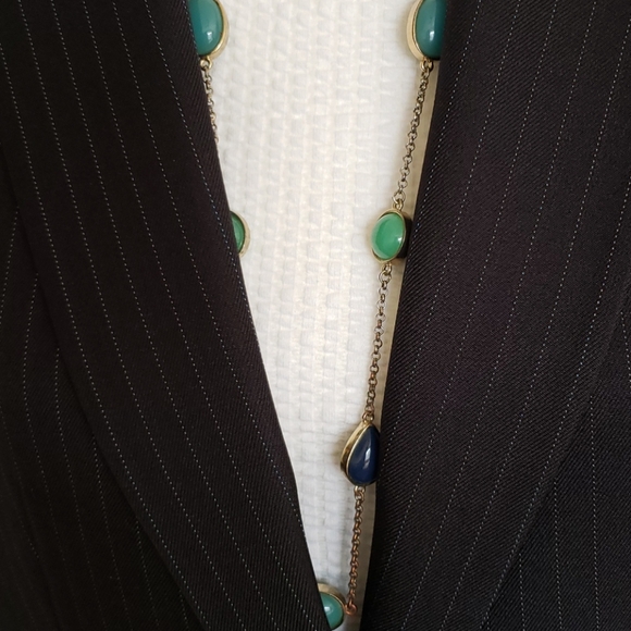 Le Suit Blue Pinstripe Career Pant Suit EUC - Picture 3 of 9